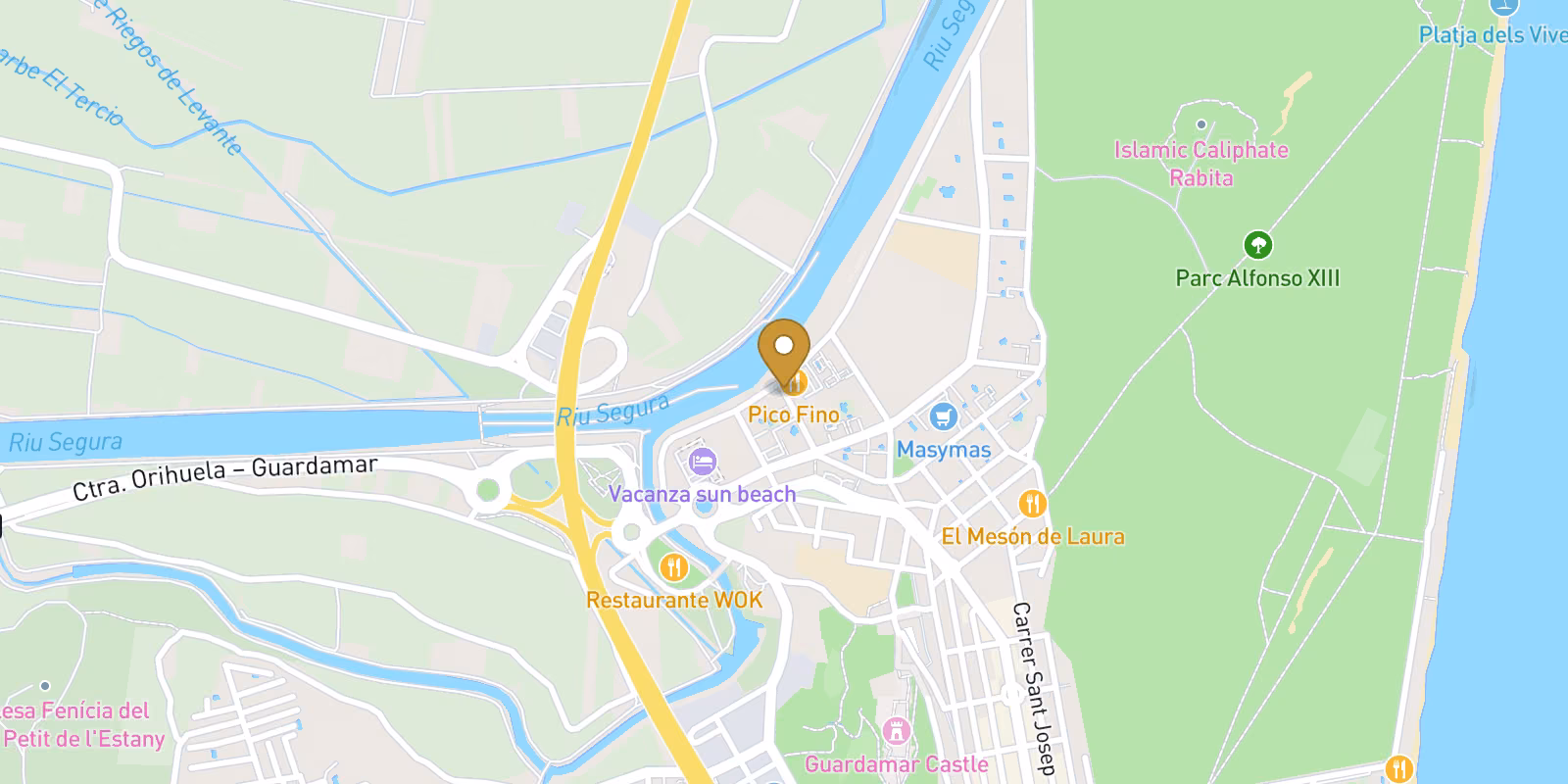 Karte — Erdgeschosswohnung in Avenida del Puerto, Guardamar del Segura