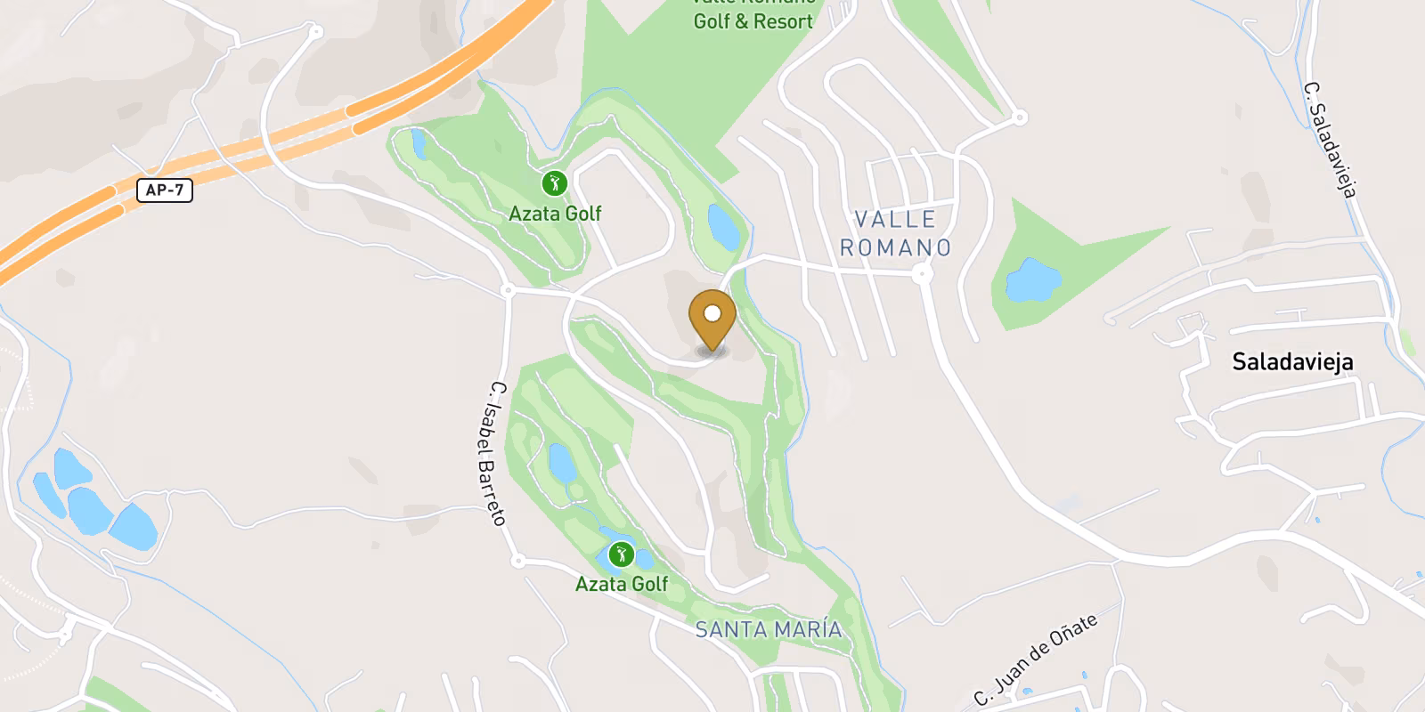 Map — Azata Golf townhouses in Estepona with key-ready space