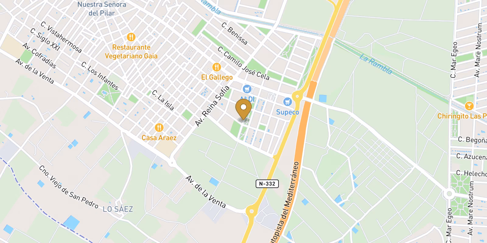 Map — Parques de Andromeda semi-detached homes in Pilar de La Horadada