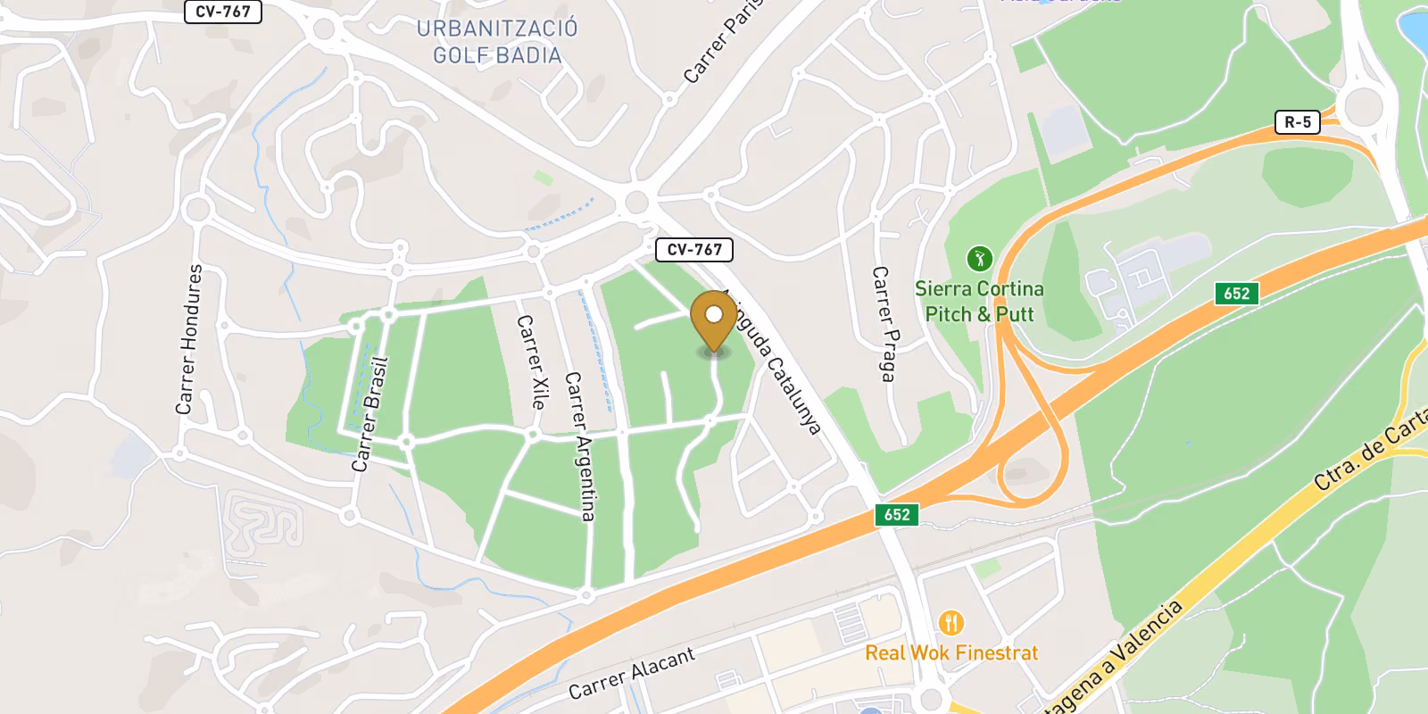Mapa — Archiwalne wille parterowe w Finestrat Urbanizaciones