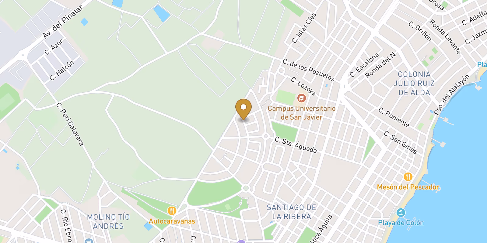 Mapa — Modernas villas adosadas con piscina privada cerca del mar en Santiago de la Ribera