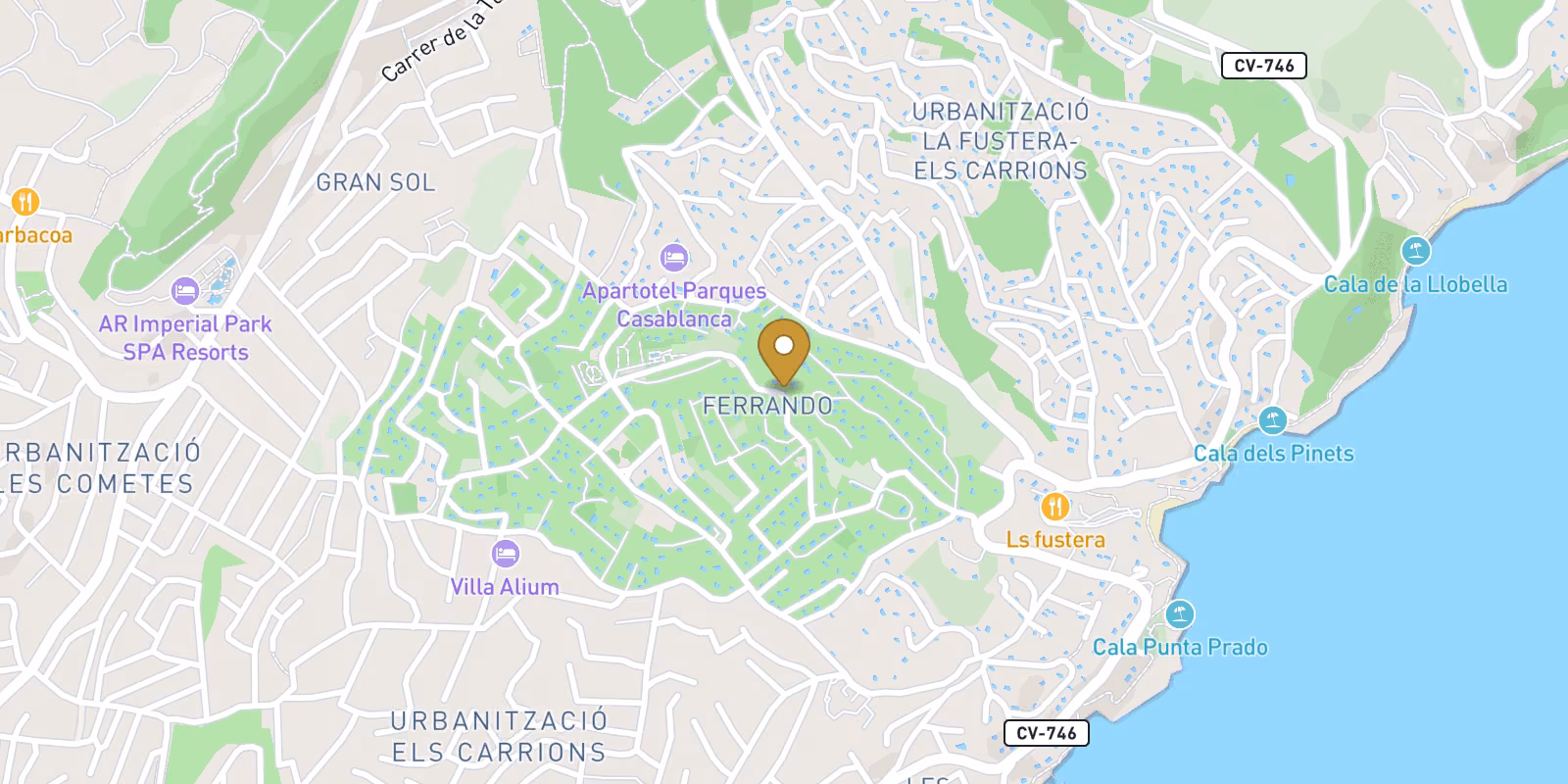 Mapa — Villa con vistas al mar y encanto ibicenco en La Fustera, Benissa