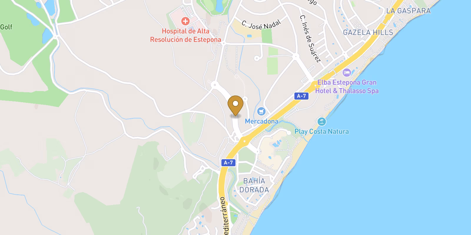 Map — Arroyo Vaquero 1-bed apartments near the Estepona beach