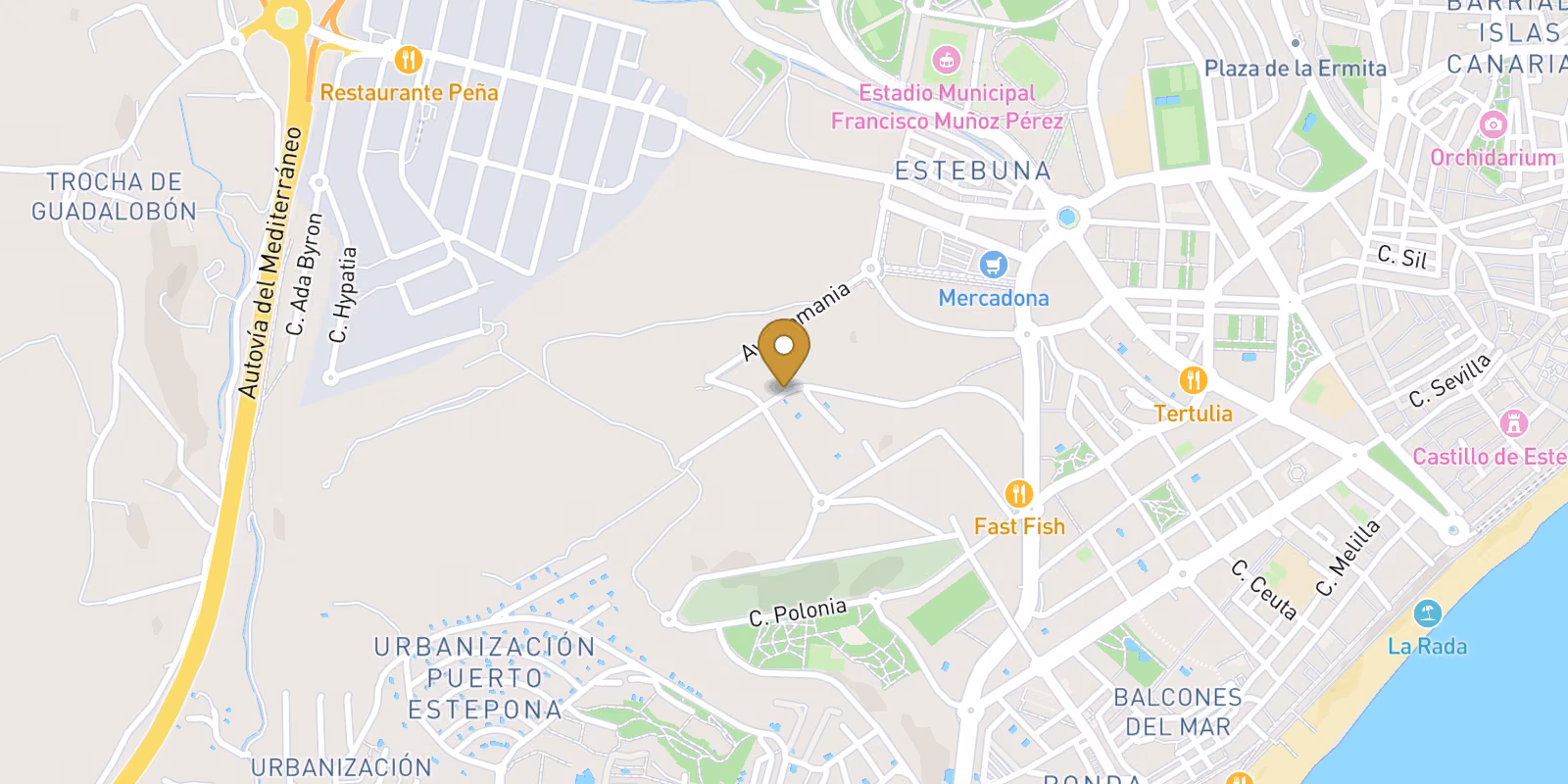 Map — Las Mesas penthouses in Estepona with live pricing