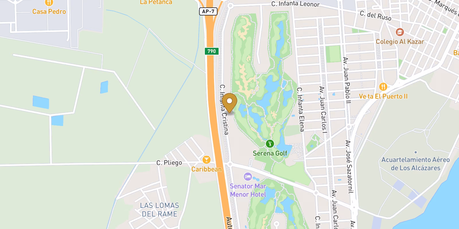 Map — Golf-front apartments and villa in Serena Golf, Los Alcazares