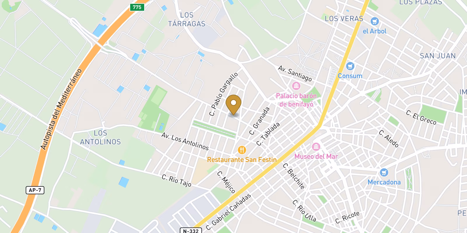 Map — 3-bed semi-detached villa in Polideportivo, San Pedro del Pinatar
