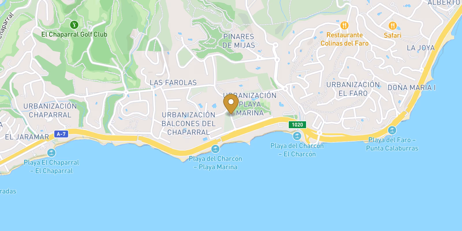 Map — Playa Marina apartments 150 m from the beach