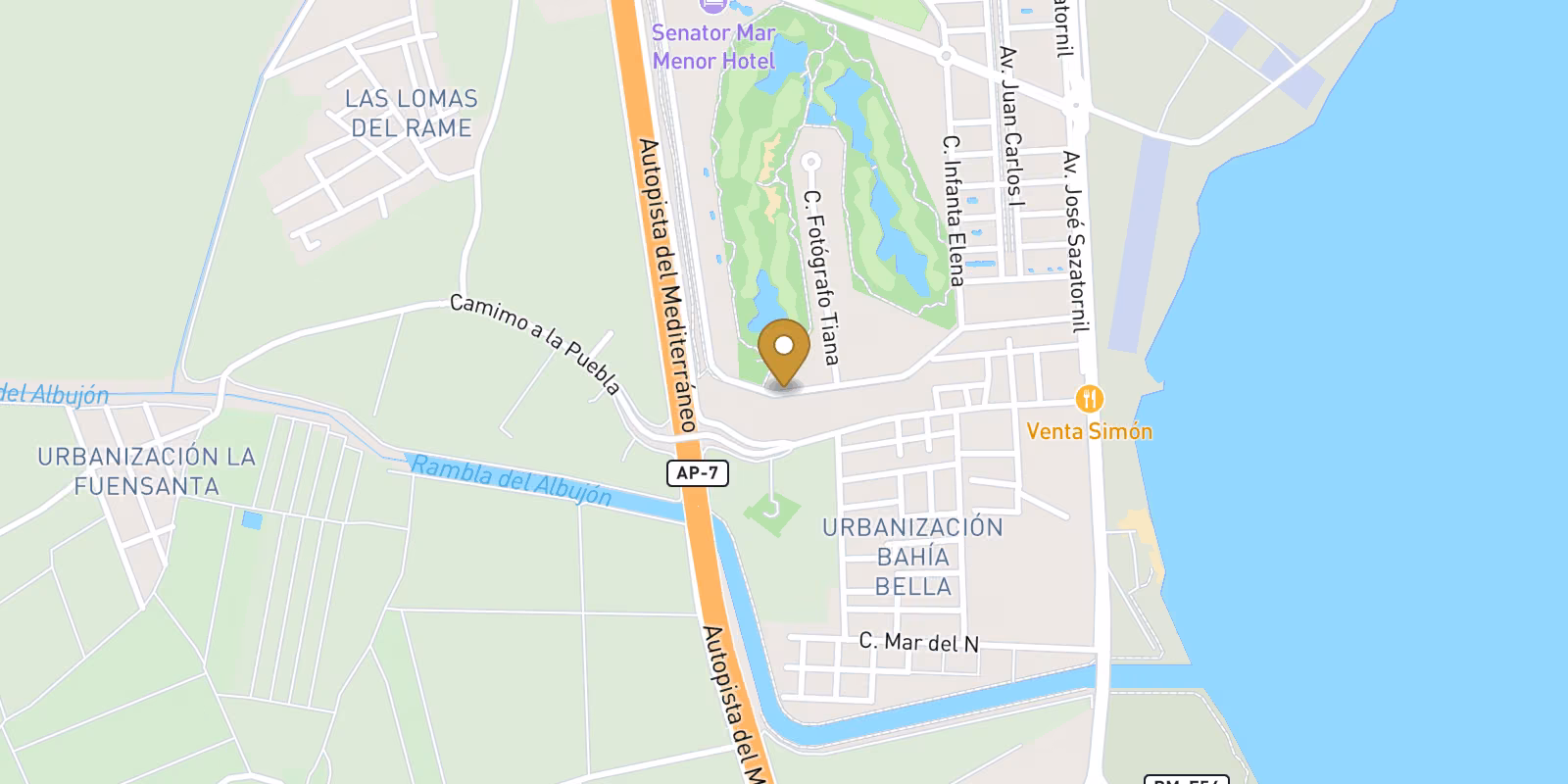 Map — Serena Golf penthouse record in Los Alcazares