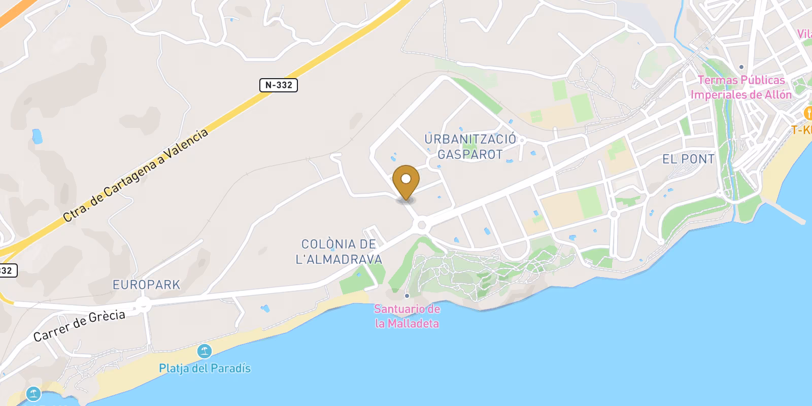 Map — Cala Mallaeta 3-bed apartment near the beach