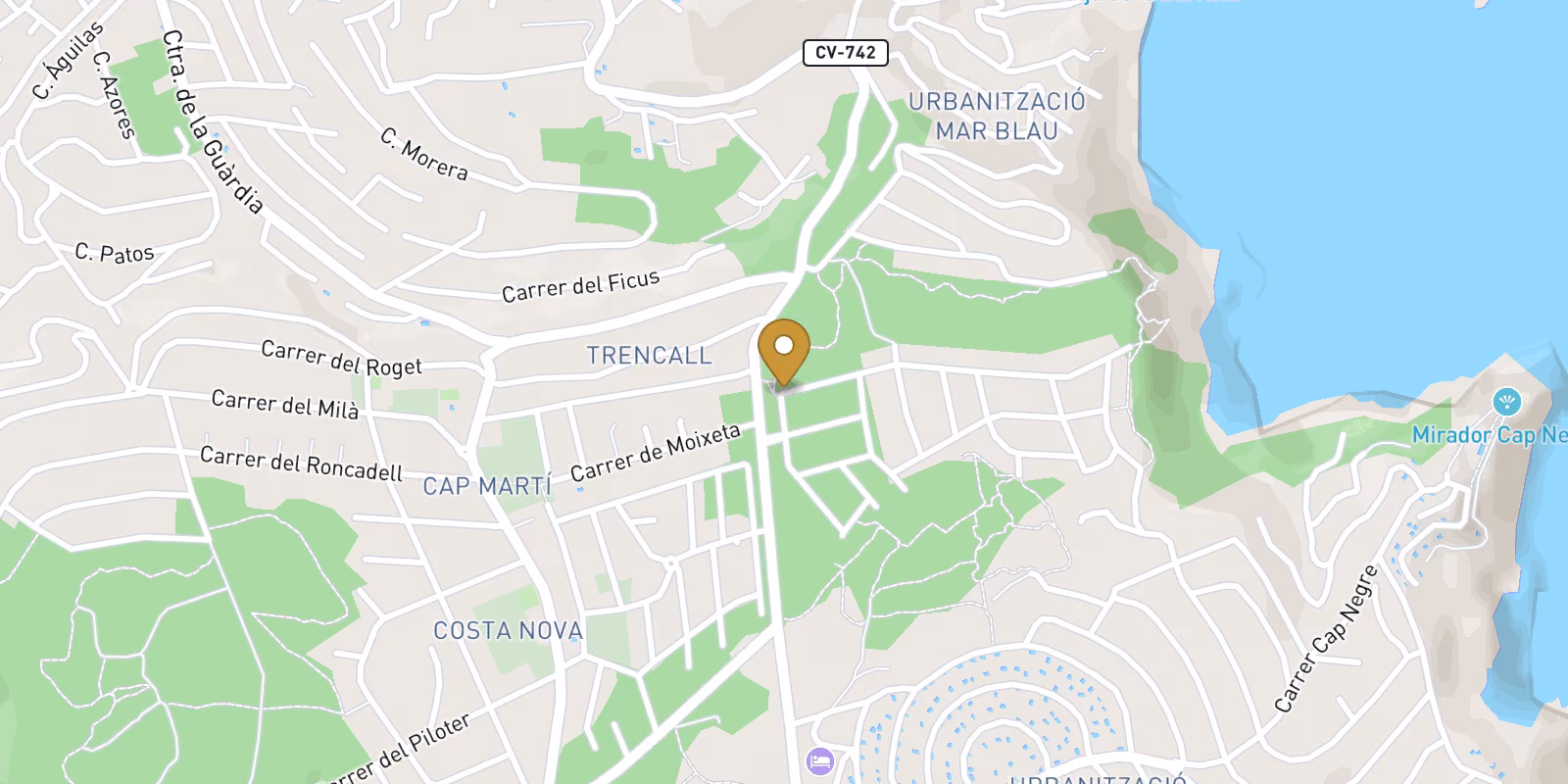 Map — La Cala villa in Javea-Xabia with close beach access