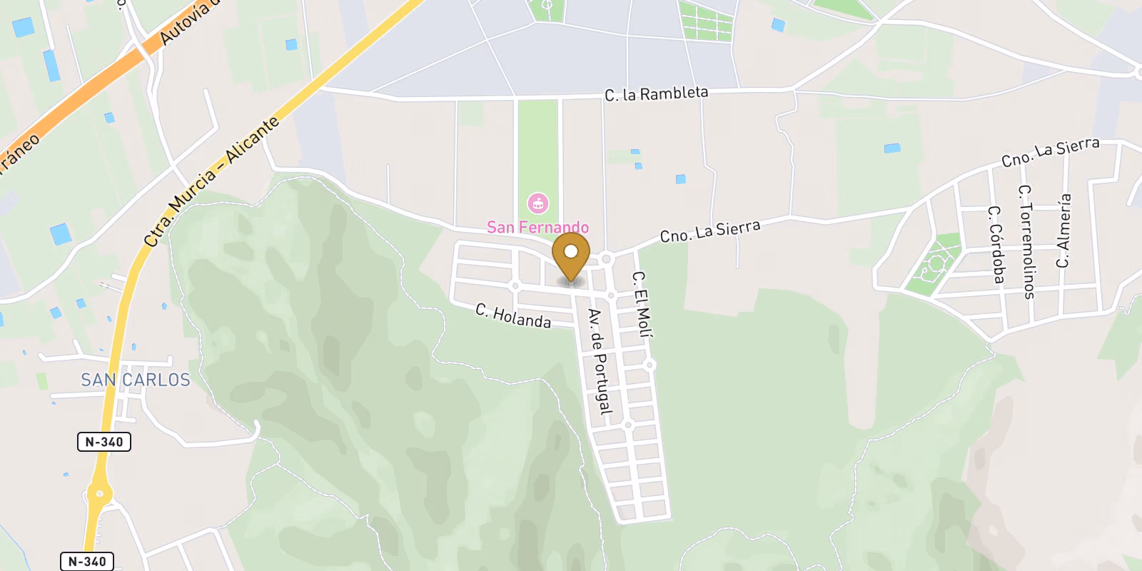 Map — New Bungalows and Townhouses in Cox, Alicante