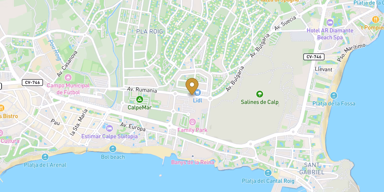 Map — El Saladar apartments near the beach in Calpe