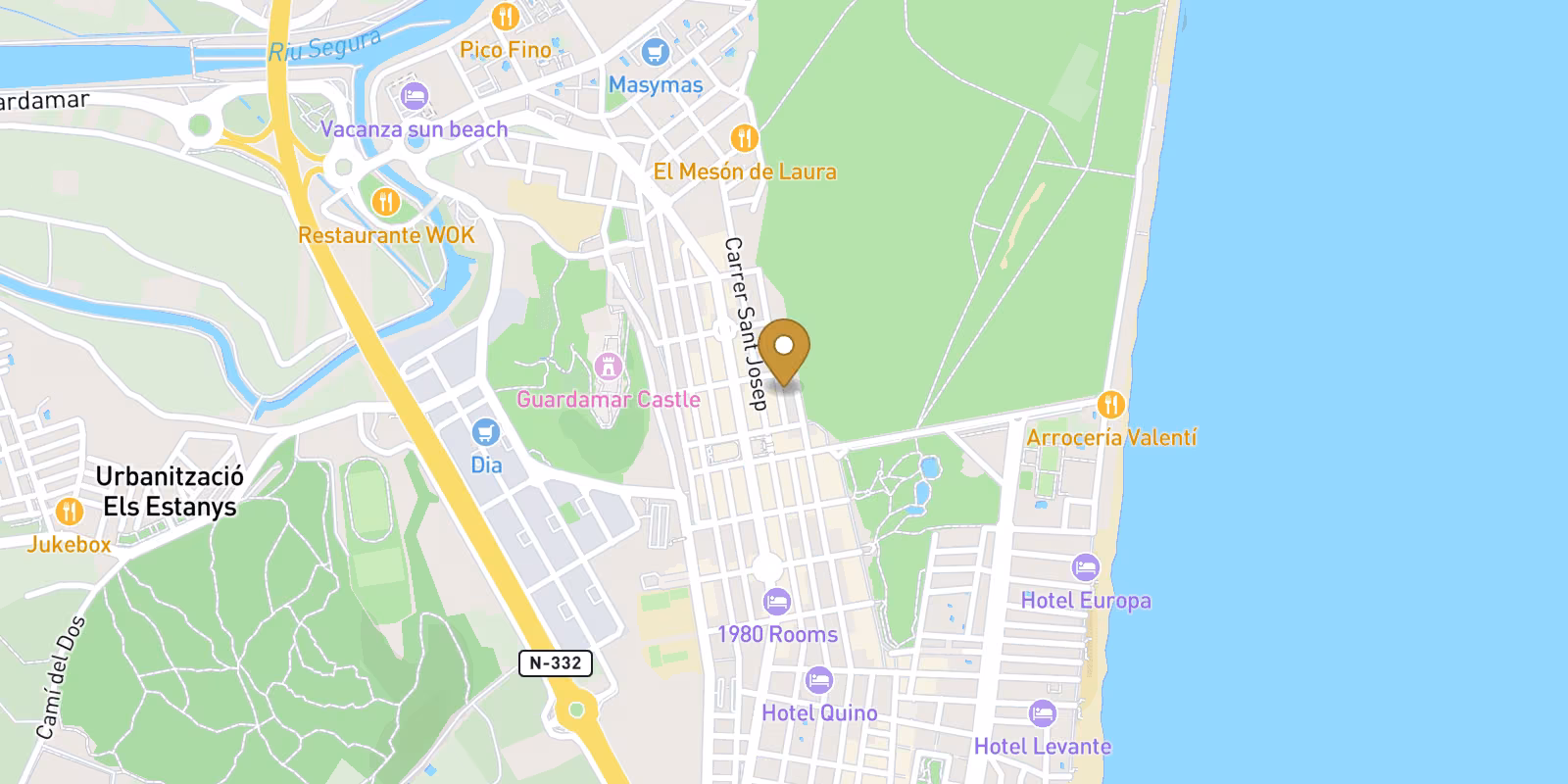 Map — Pueblo ground-floor apartments near Guardamar beach