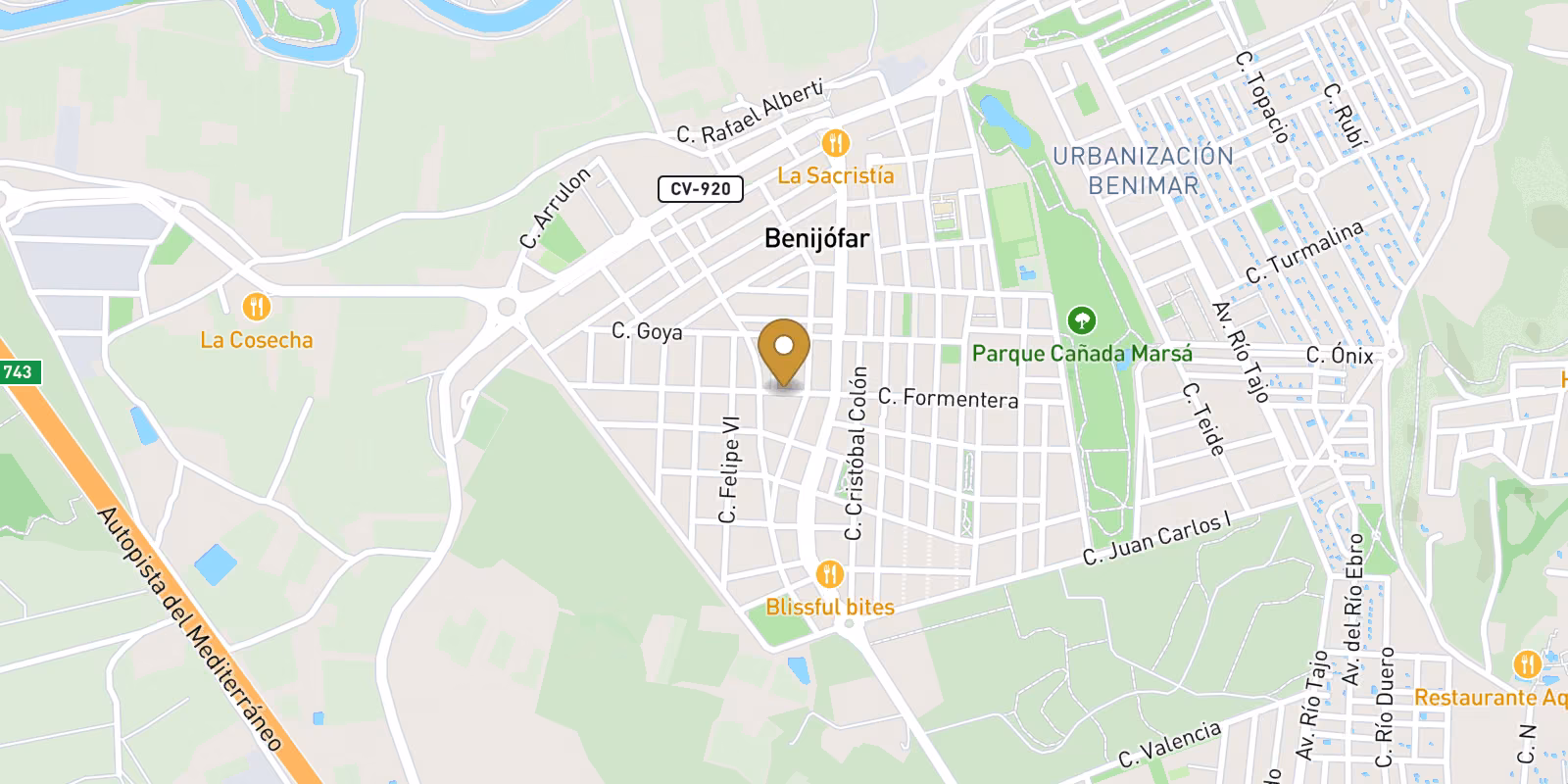 Mapa — Apartamentos de nueva construcción en Benijófar con una ubicación céntrica