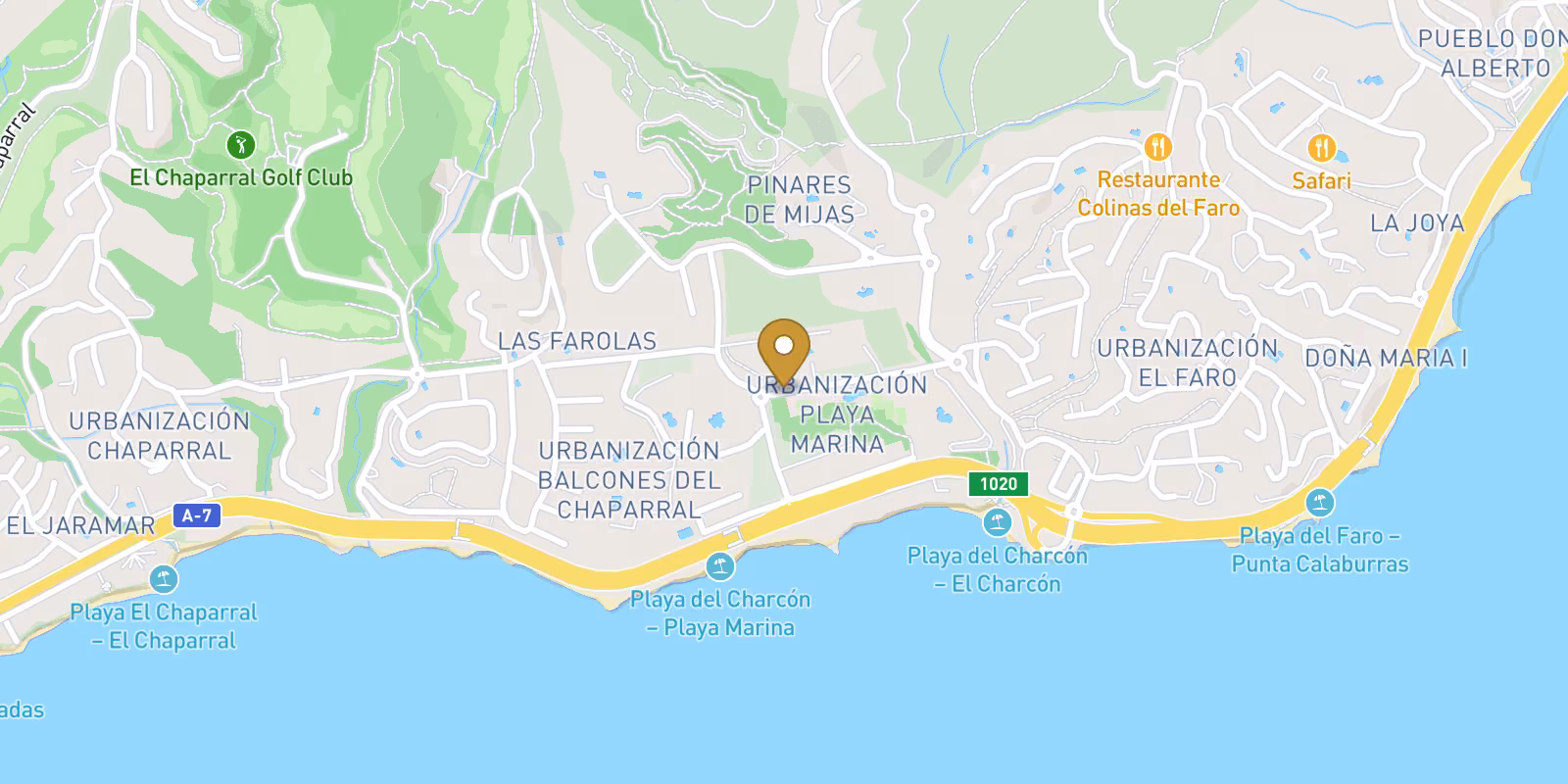 Map — Playa Marina apartments 250 m from the beach