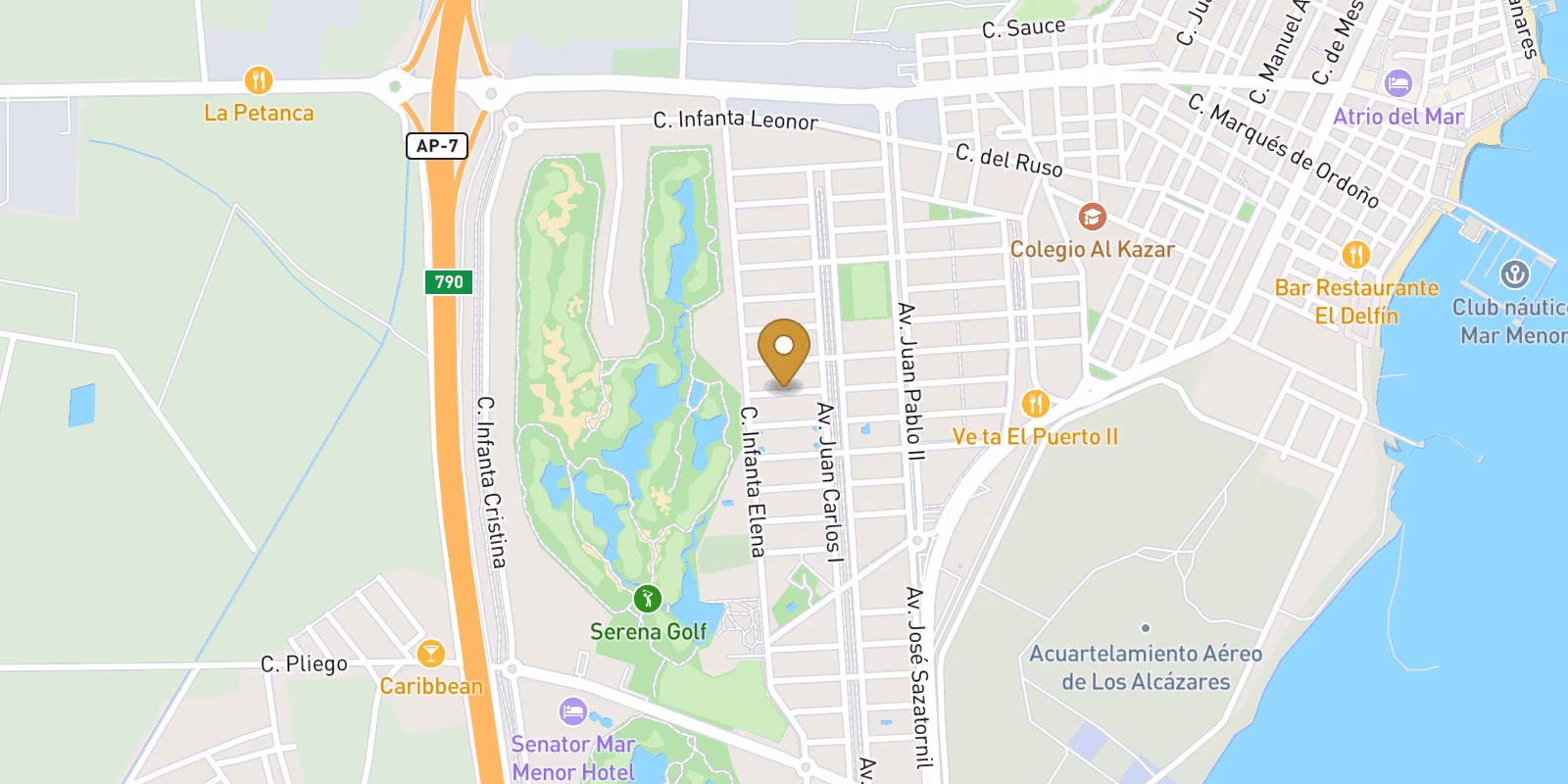 Map — Serena Golf single-level villas in Los Alcazares