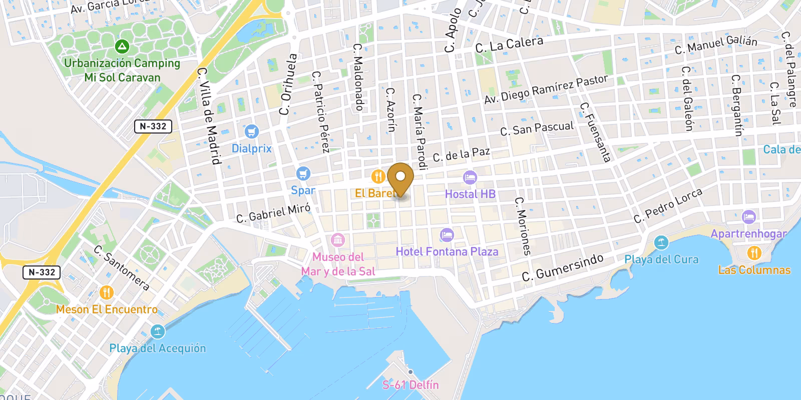 Map — Central Torrevieja apartments and penthouses with live pricing