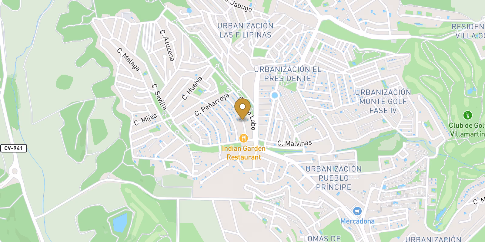 Map — Las Filipinas 3-bed villas in Orihuela Costa near Campoamor golf
