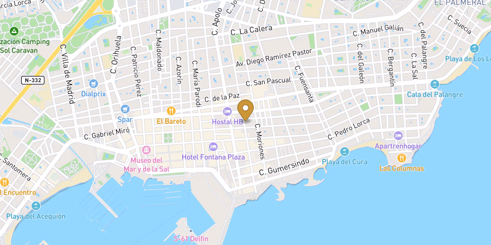 Map — Central Torrevieja apartments 600 m from Playa del Cura