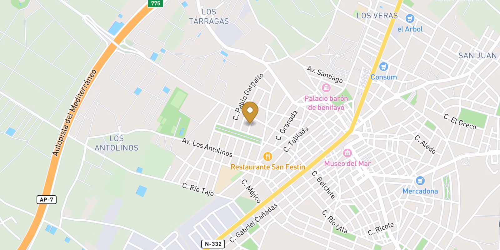 Map — Los Antolinos semi-detached villa with private pool