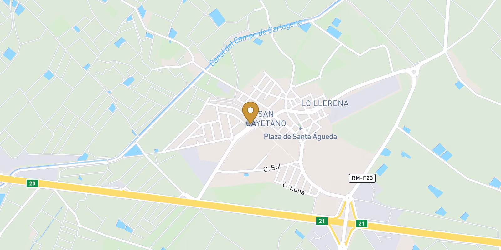 Map — San Cayetano penthouse homes near Torre Pacheco