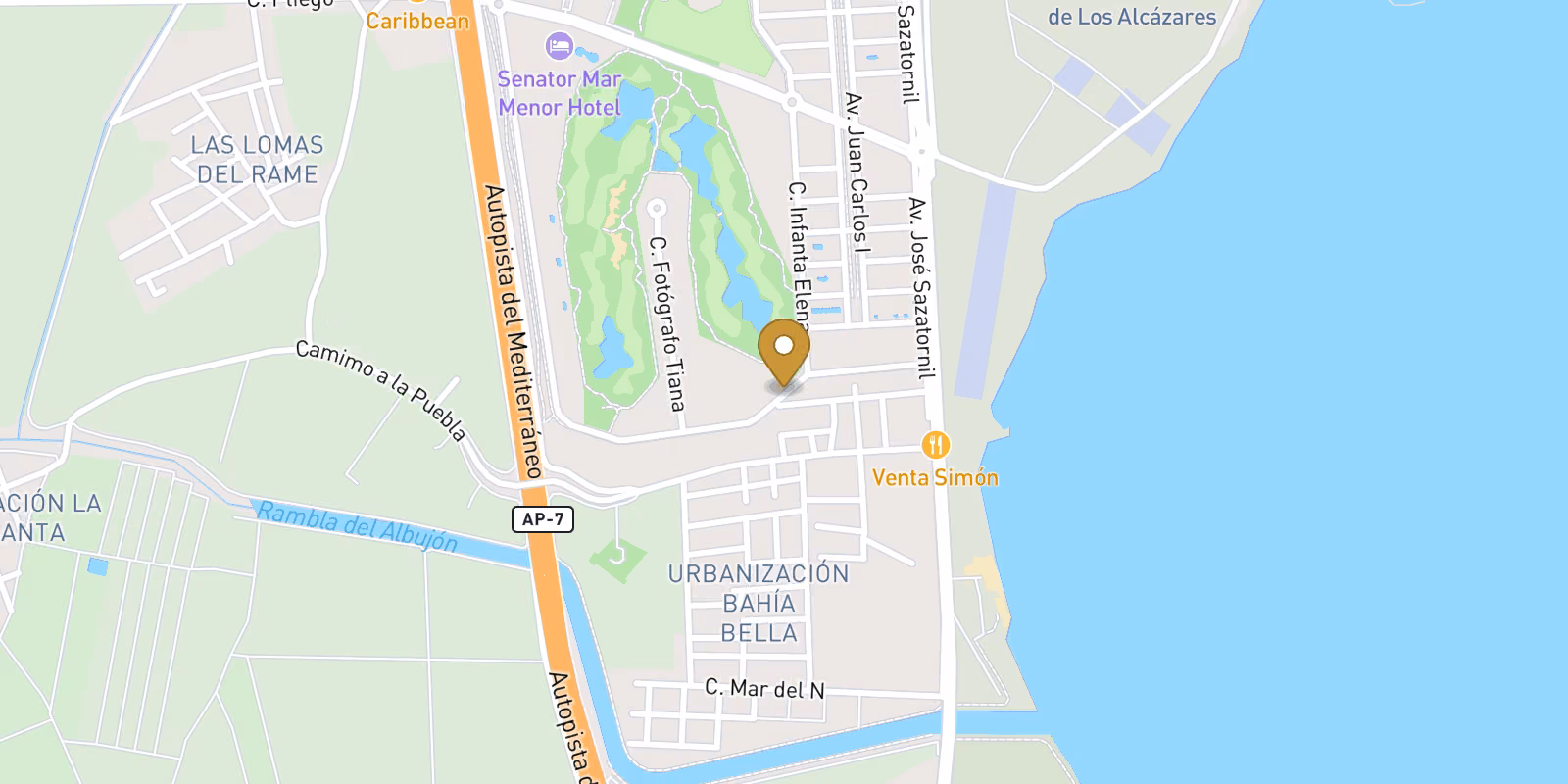 Map — Serena Golf penthouse near the Mar Menor beach
