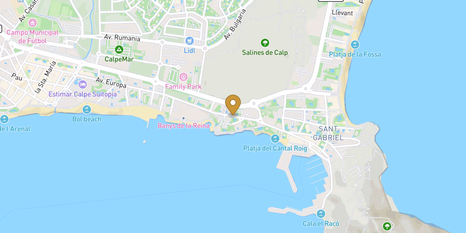 Map — Playa Cantal Roig apartment close to Calpe beach
