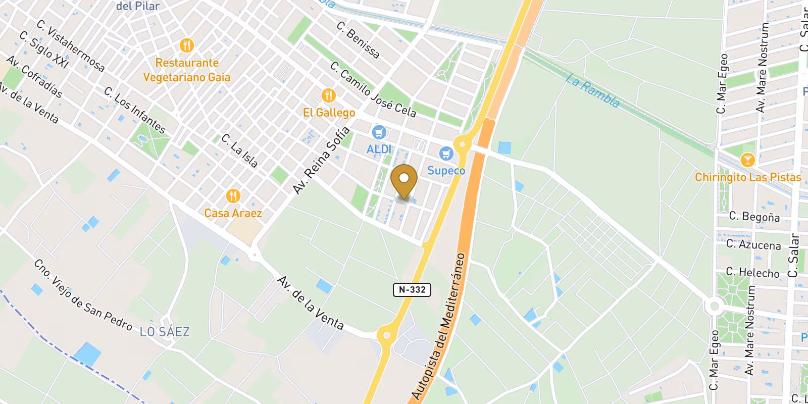 Map — Parques de Andrómeda bungalows in Pilar de la Horadada