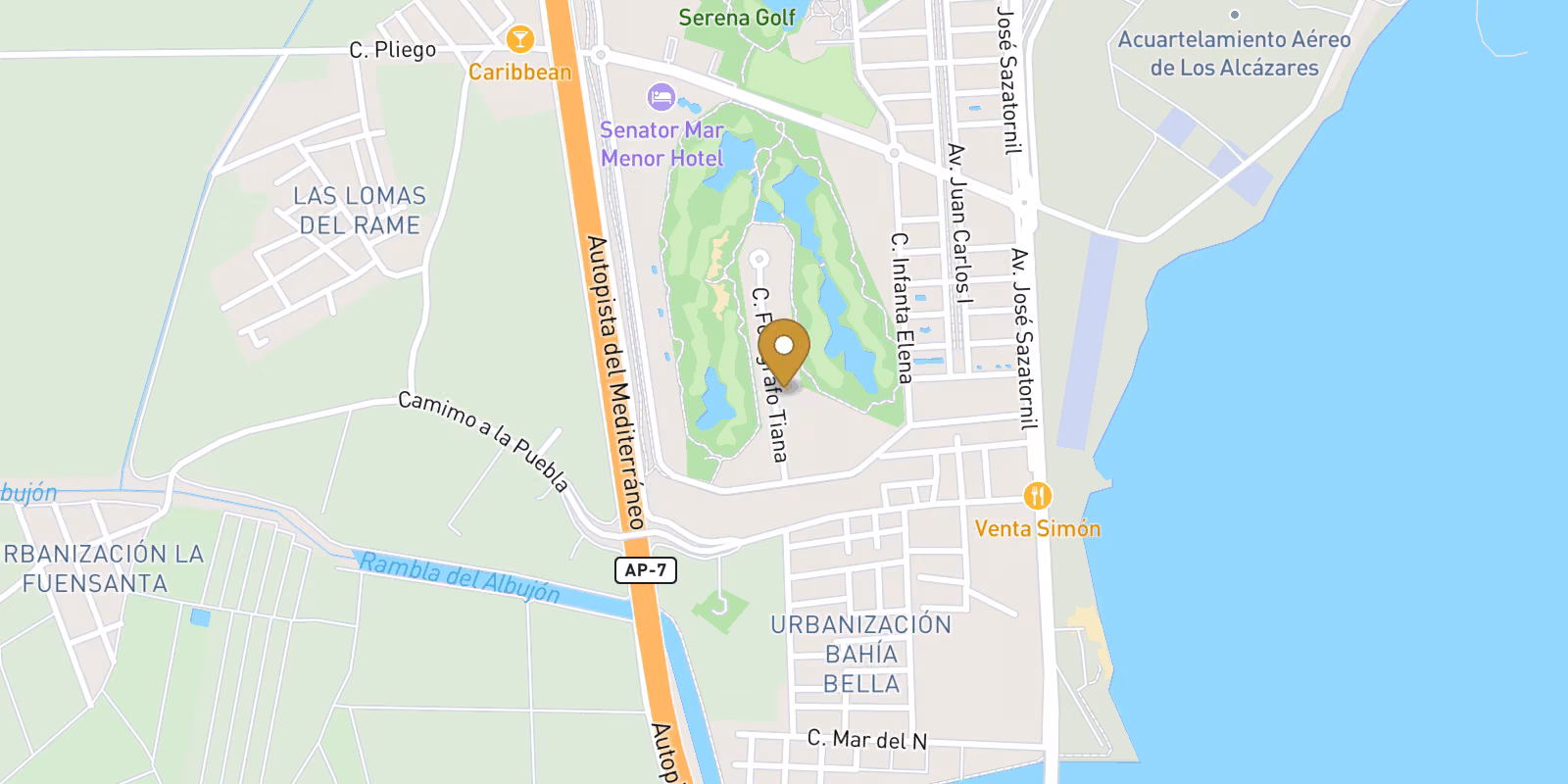 Map — Serena Golf new-build homes near the beach