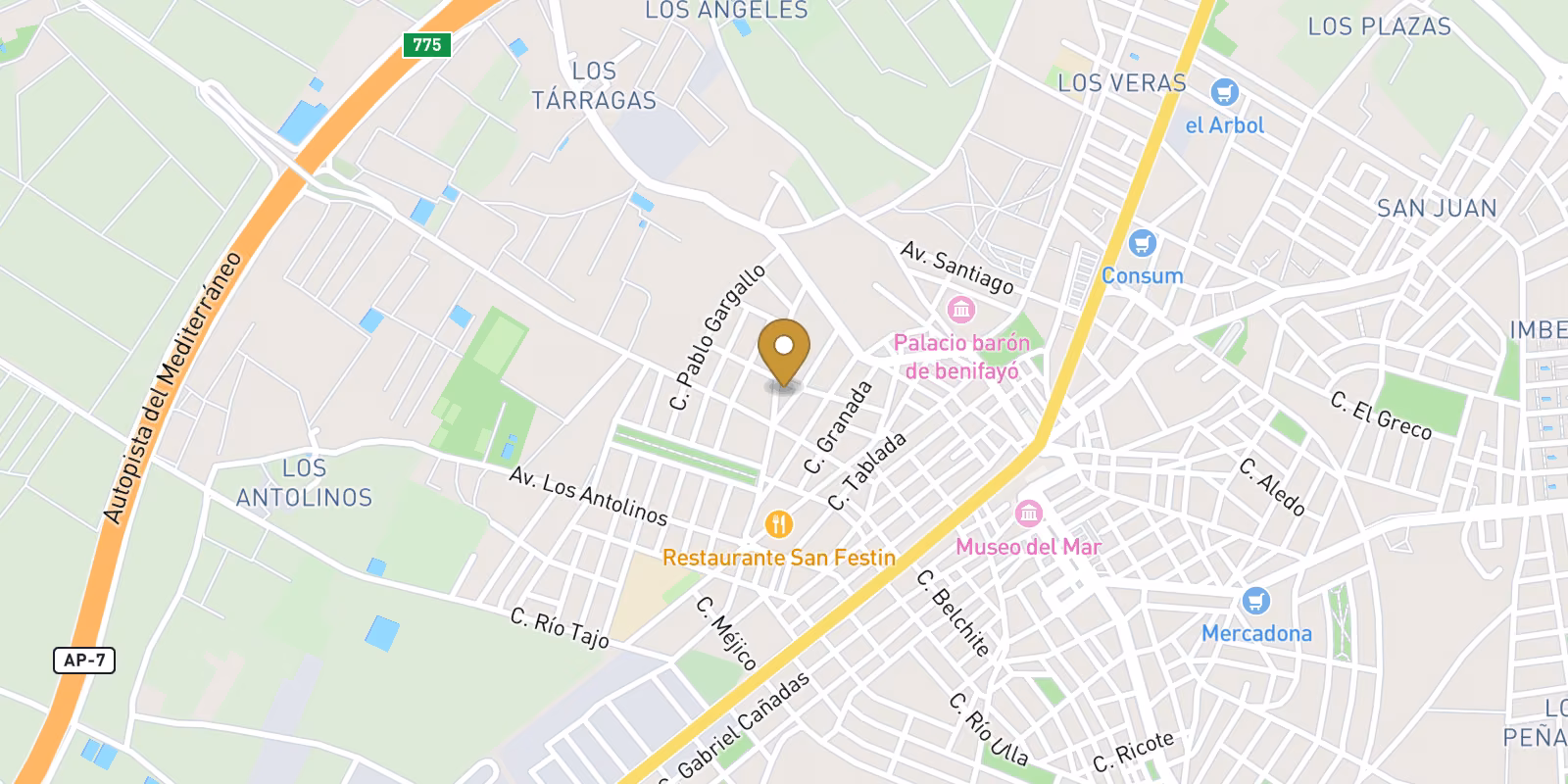 Map — Modern Apartments with comunal Pool Near the Beach in San Pedro del Pinatar