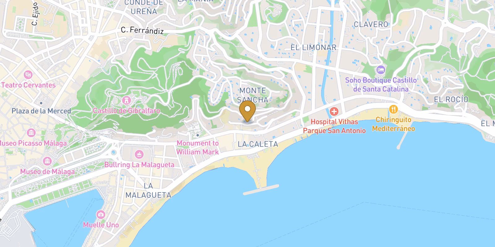 Map — Townhouses by Playa de la Malagueta, Málaga