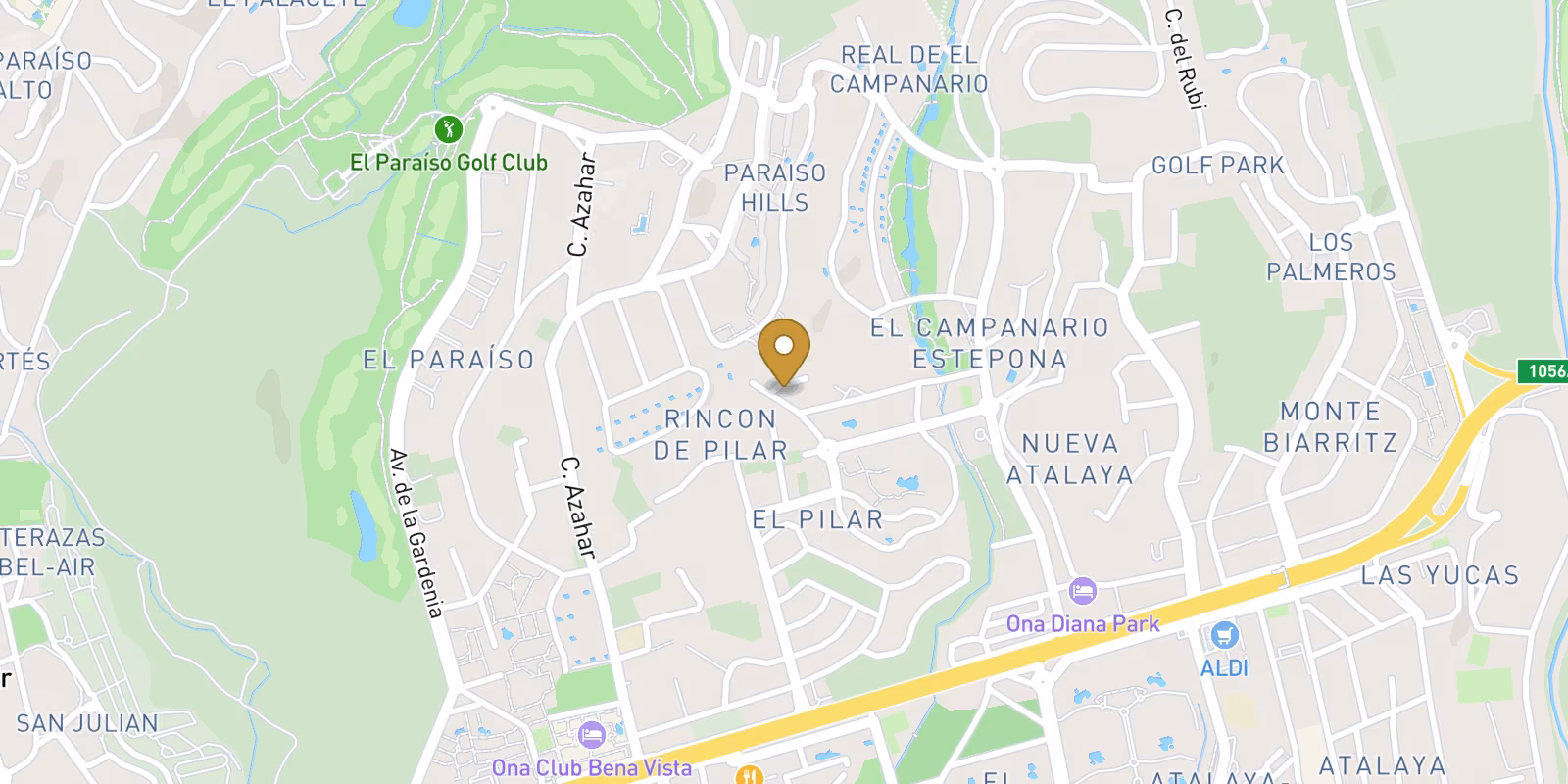 Map — El Paraíso duplex homes with golf nearby
