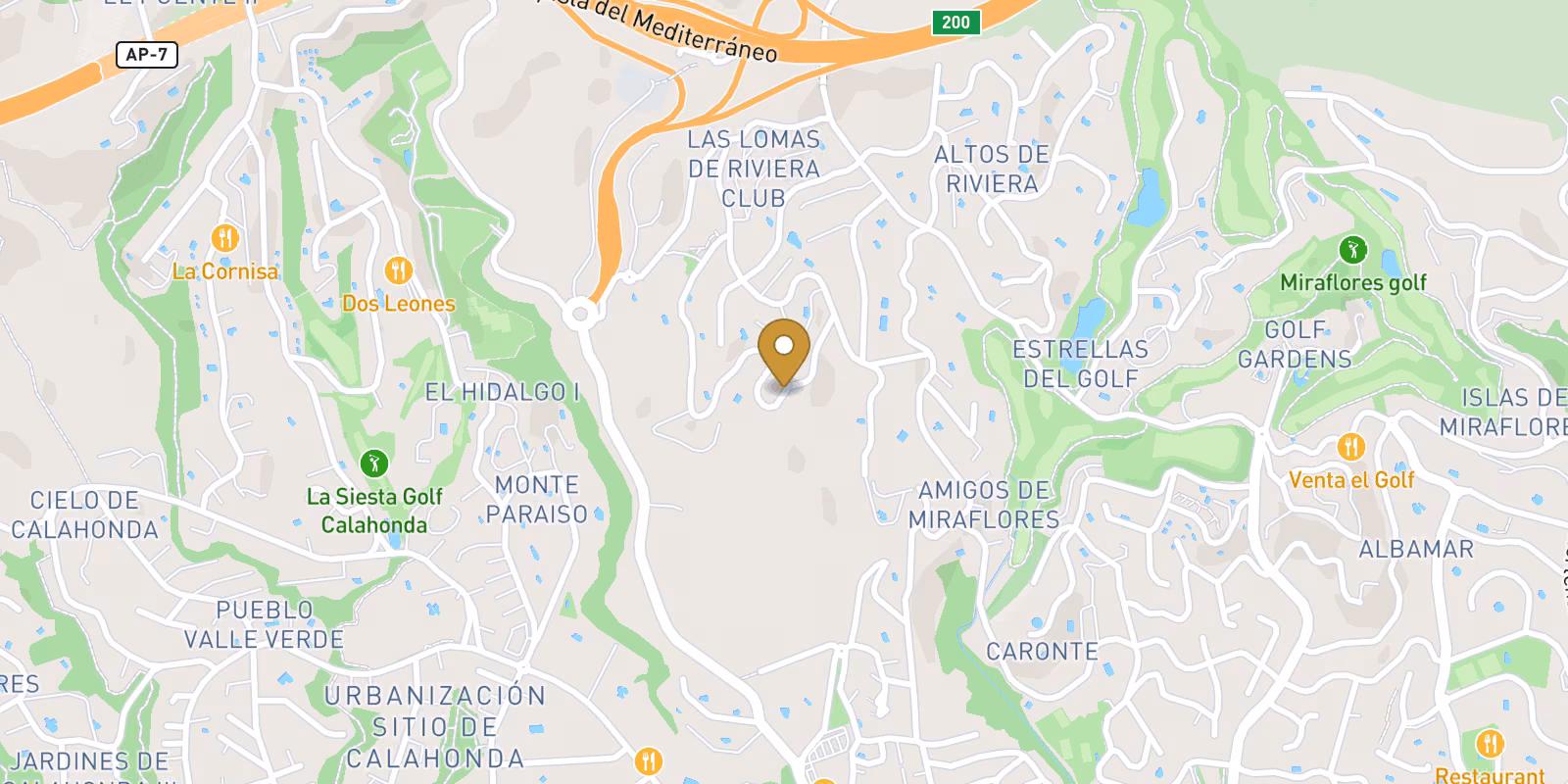Map — Riviera del Sol sea-view townhouses from EUR1.112M