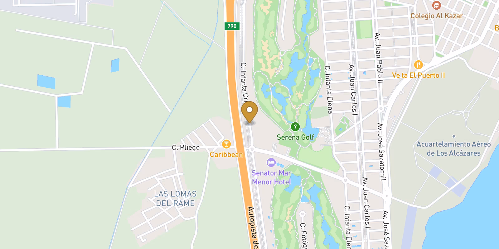 Map — Serena Golf penthouse with sea-view potential in Los Alcazares