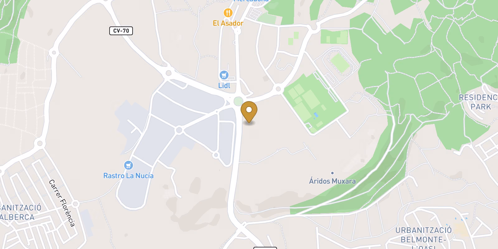 Map — Ciudad del Deporte penthouses for long-stay La Nucia use