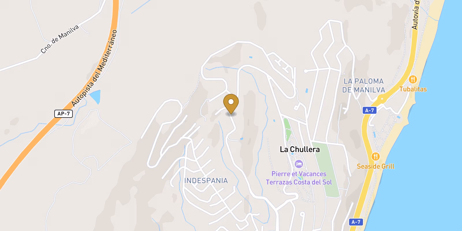 Map — Penthouses in Bahia De Las Rocas, Manilva