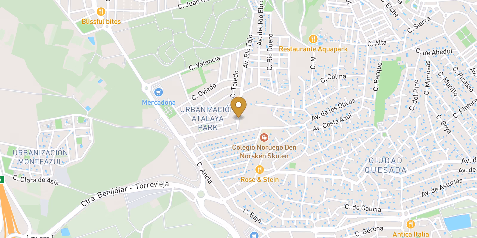 Map — Atalaya Park villas in Benijofar with flexible 3-4 bed plans