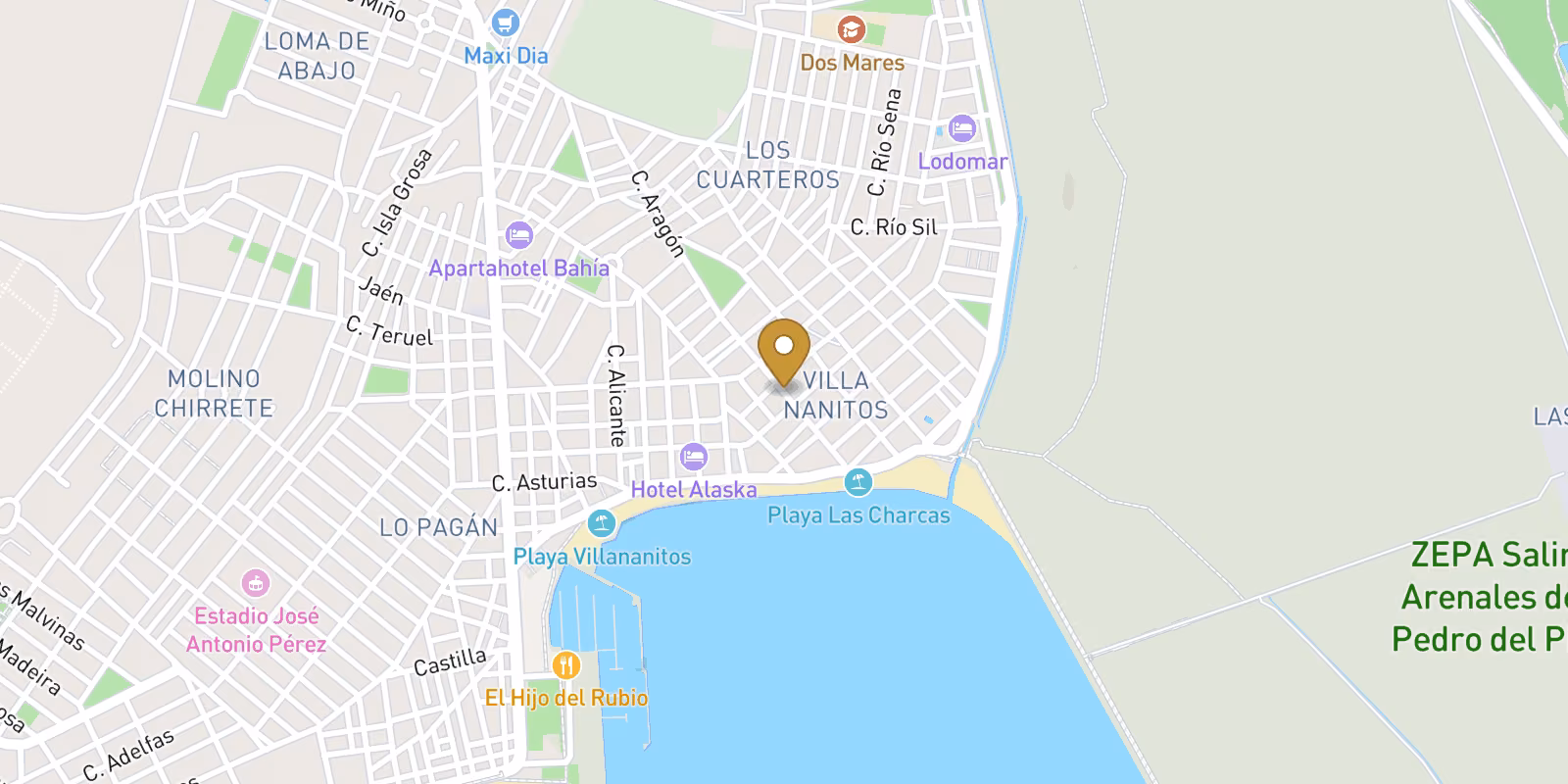 Map — Beachside apartments in Lo Pagan, San Pedro del Pinatar
