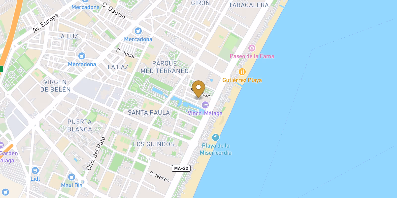 Map — Boutique Luxury Apartments Near the Beach in Malaga