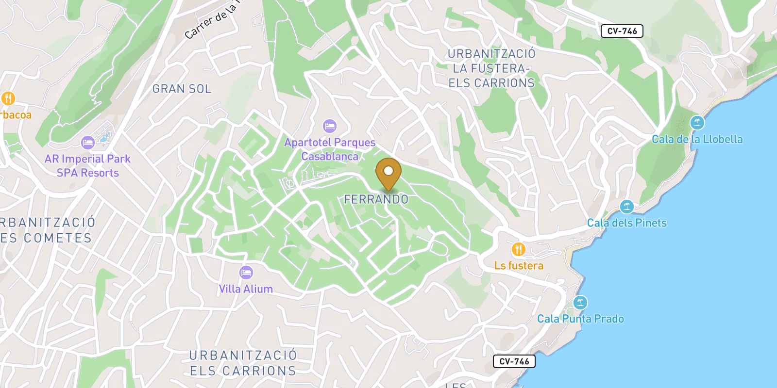 Mapa — villa de obra nueva en Benissa