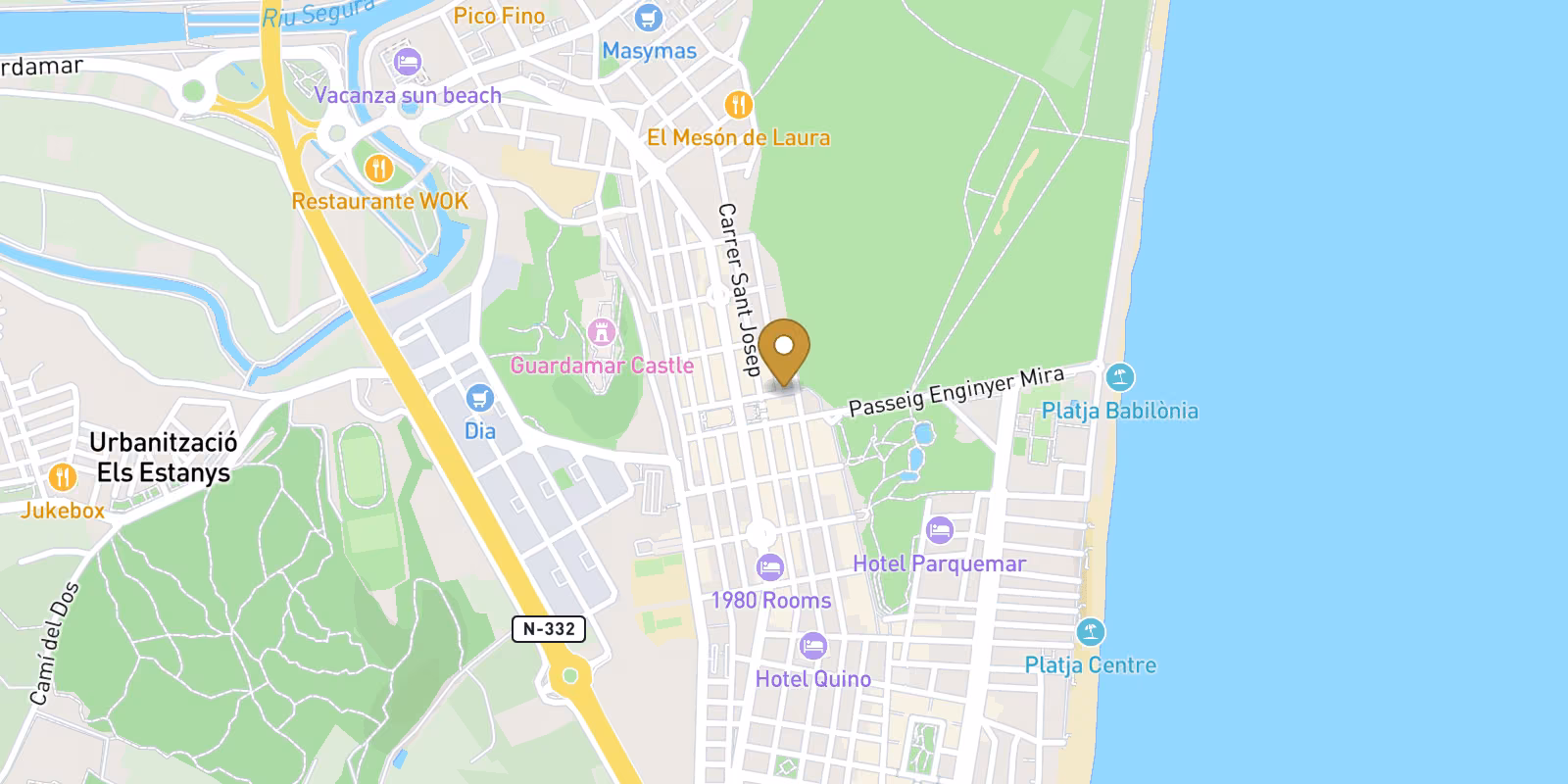 Mapa — planta baja de obra nueva en Guardamar del Segura
