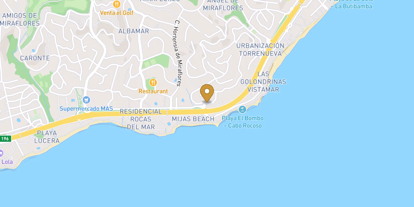 Mapa — planta baja de obra nueva en Mijas