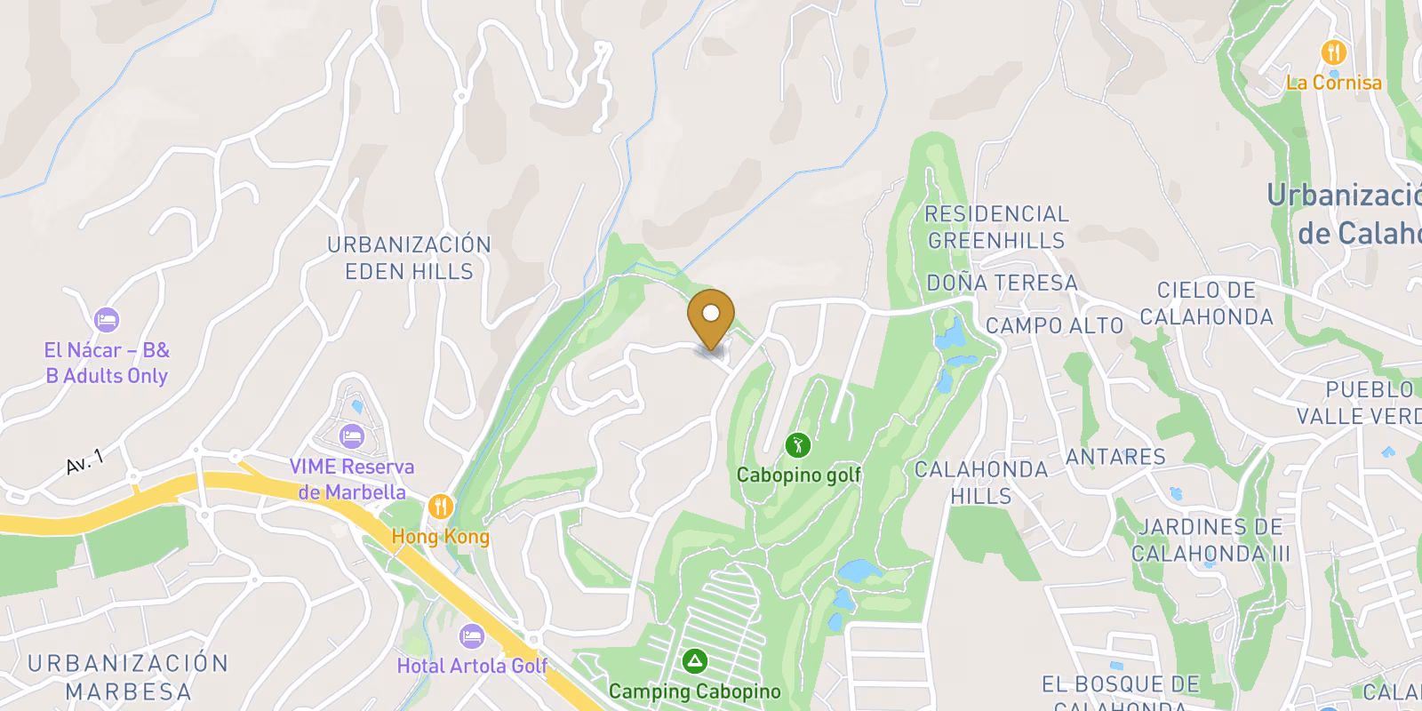 Mapa — planta baja de obra nueva en Marbella