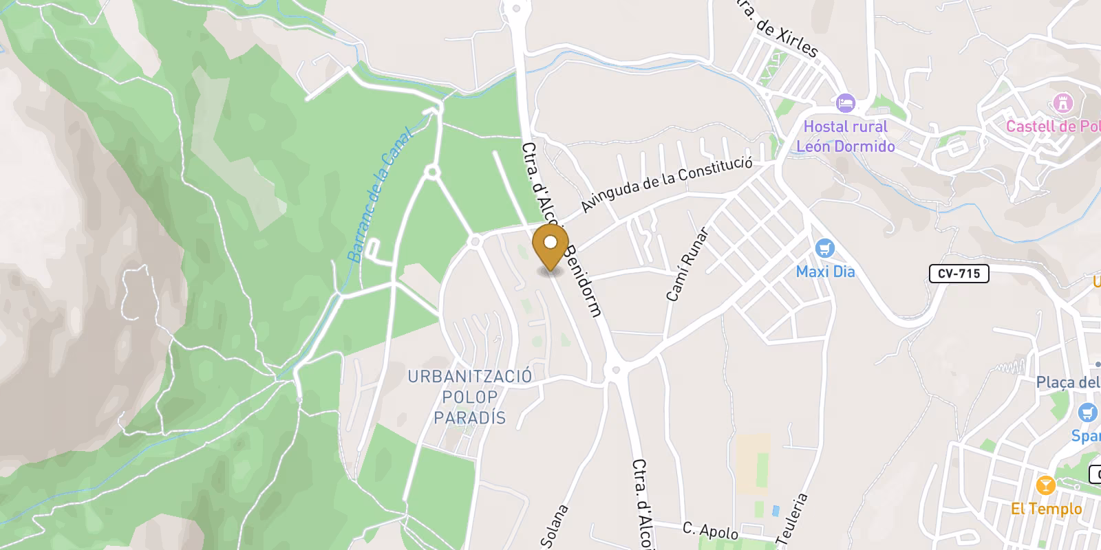 Map — New Build Contemporary Villas in Polop Hills with Private Pool