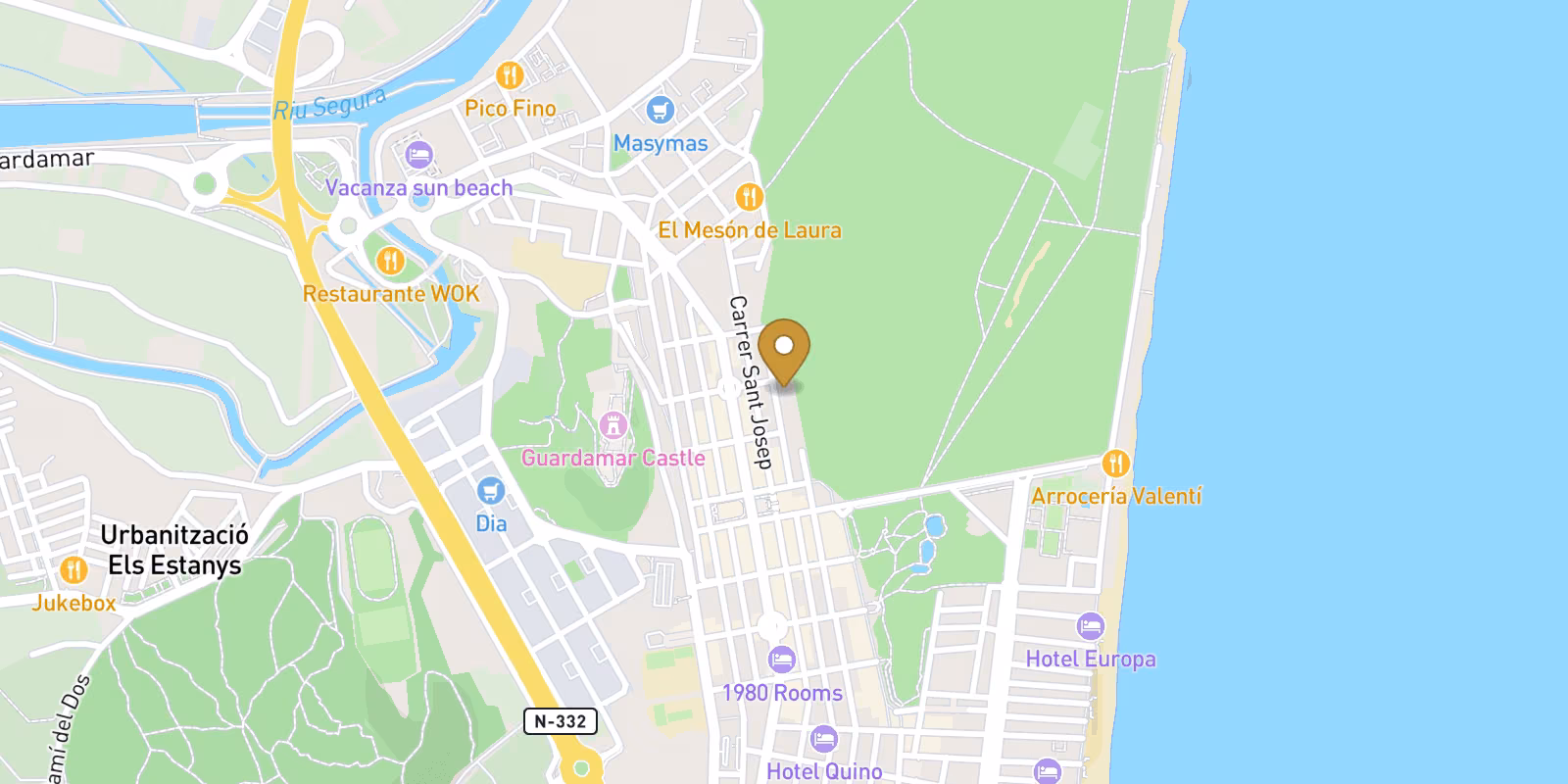 Map — New Build Apartments in the Centre of Guardamar del Segura Near the Beach