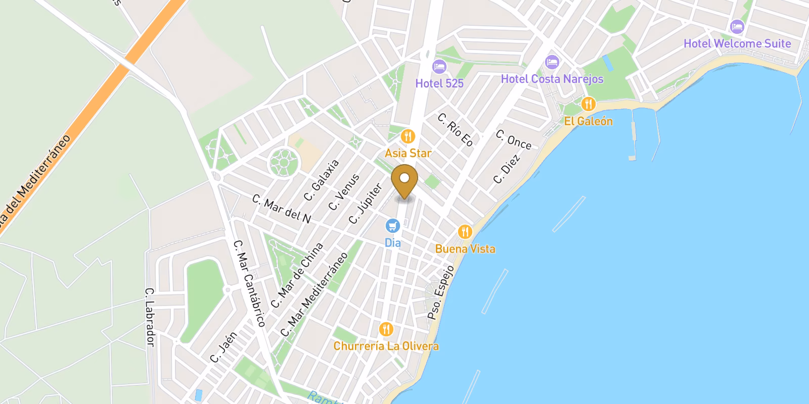 Mapa — Apartamentos turísticos de nueva construcción a solo 250 metros de la playa en Los Alcázares