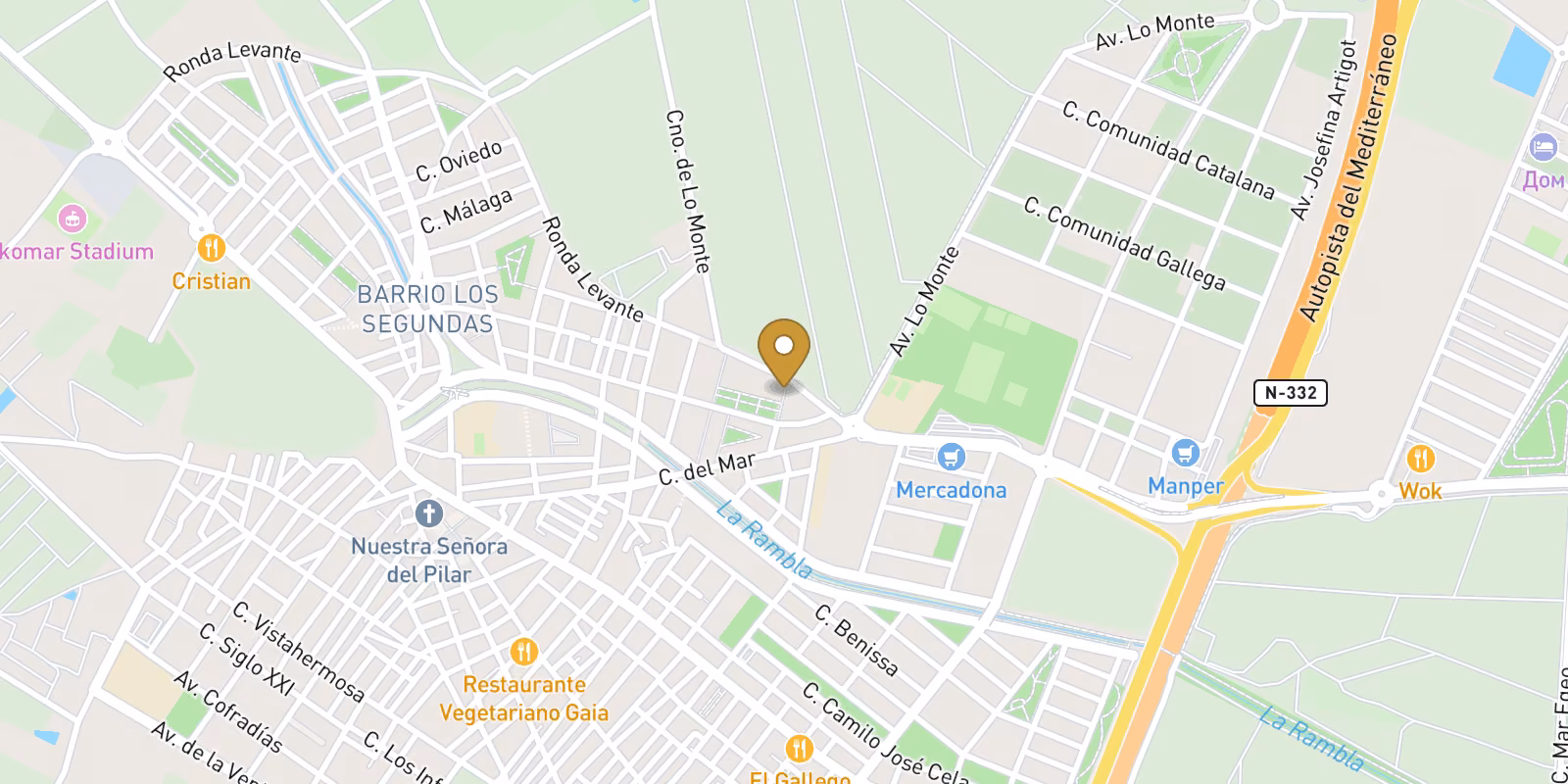 Mapa — Bungalow en planta alta de obra nueva en Pilar de La Horadada
