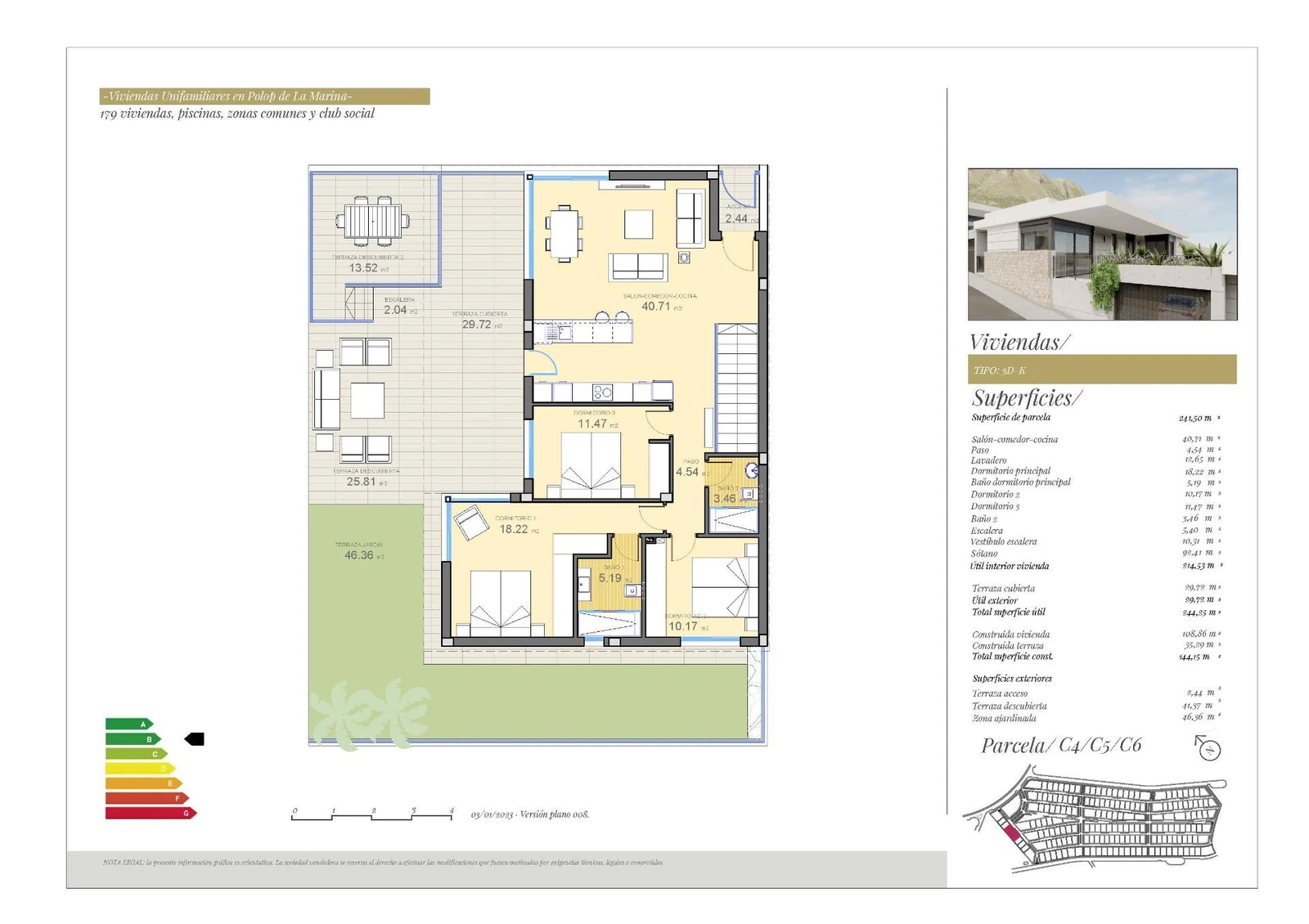 Unit NV-100057 — Chalets independientes a estrenar con vistas al mar en Polop (provincia de Alicante)