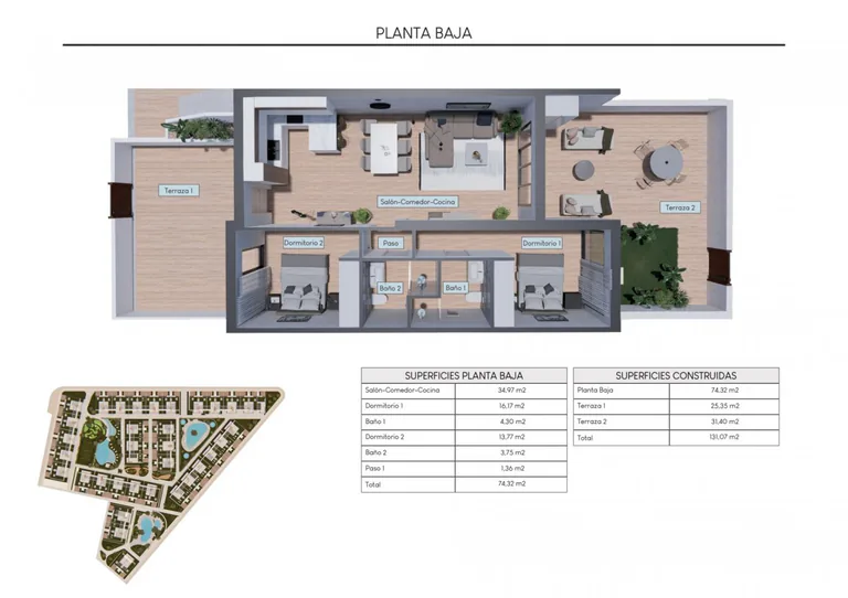 Residencial de Obra Nueva Construcción de Apartamentos Bungalow en los Balcones