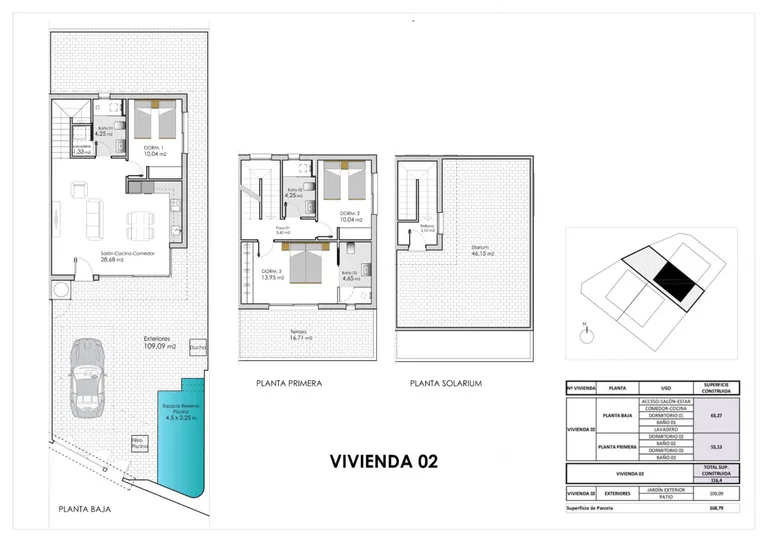4 Villas Pareadas de Obra Nueva en Pilar de la Horadada